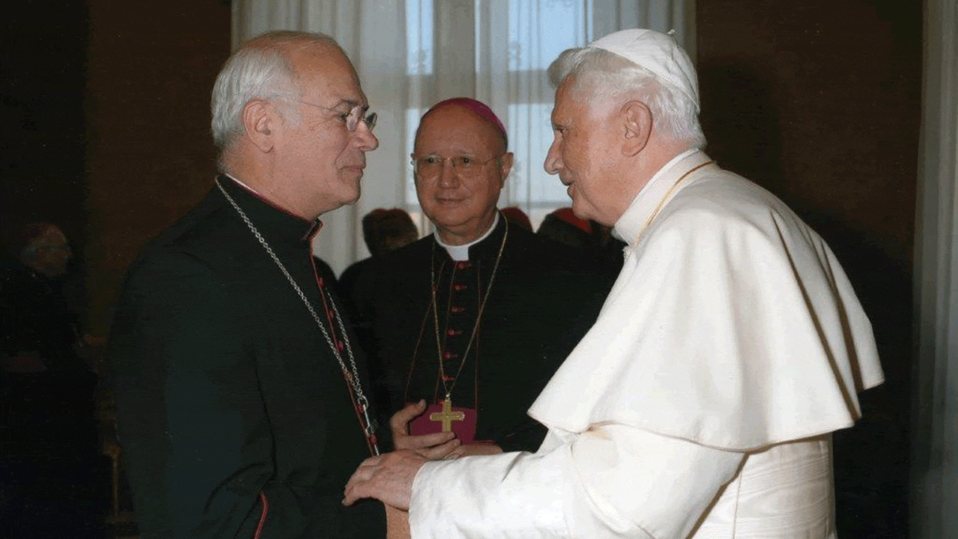 Rencontre entre Mgr Lalanne et Benoît XVI, en octobre 2009