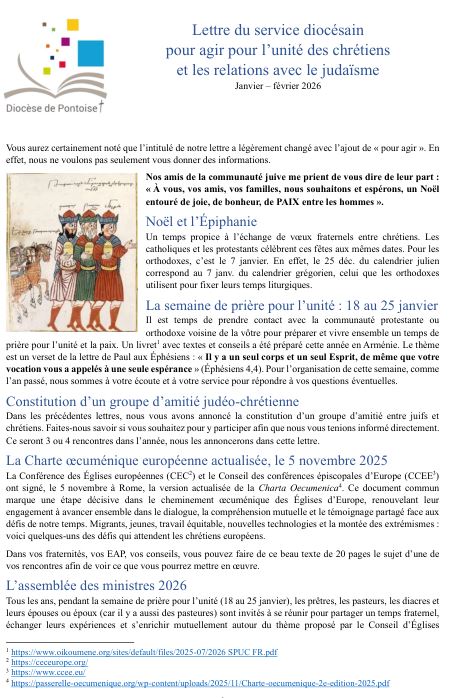 Lettre Janvier 2026